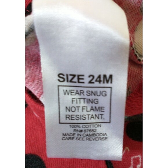 Disney Mickey Mouse Pajama Set Boy Toddler 24M Red Cotton All Over Print - Picture 7 of 7